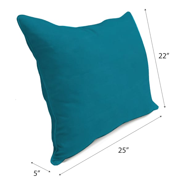 Turquoise Canvas Outdoor Corded Back Cushion