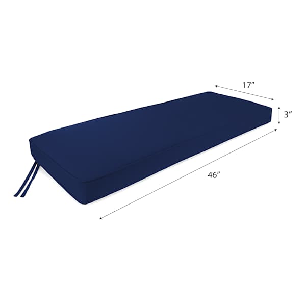 Navy Blue Canvas Outdoor Bench Cushion