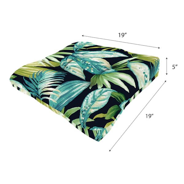 Seneca Navy Blue Wicker Outdoor Seat Cushion