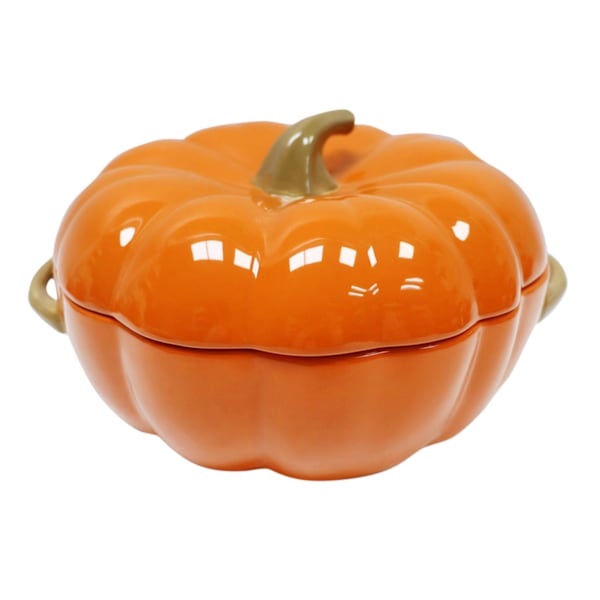 Pumpkin Shaped Ceramic Soup Tureen with Lid