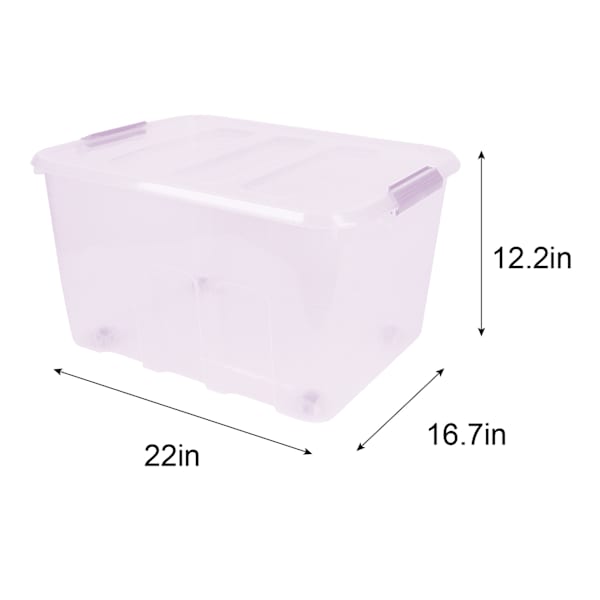 Lavender Storage Tote with Wheels, 52L