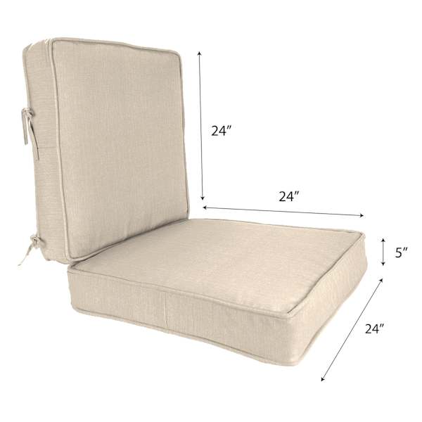 2-Piece Tahiti Beige Outdoor Deep Seat Cushion