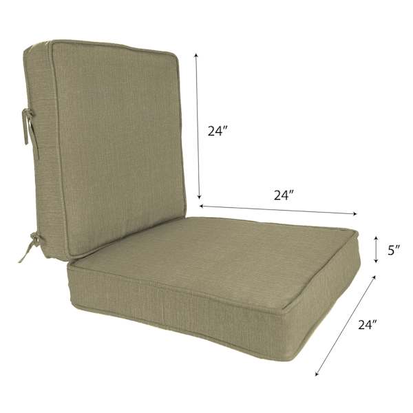 2-Piece Tahiti Bark Outdoor Deep Seat Cushion