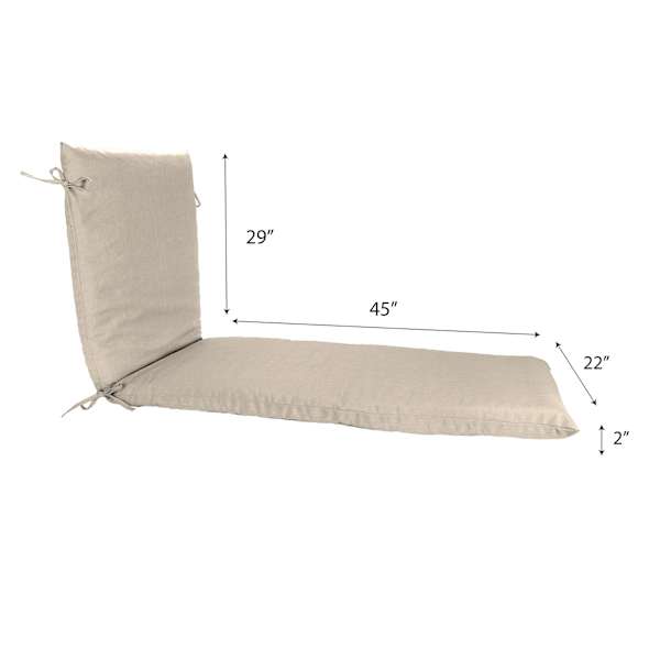 Tahiti Beige Outdoor Chaise Lounge Cushion