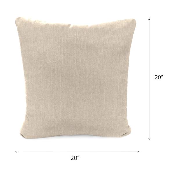Tahiti Beige Square Oversized Outdoor Throw Pillow, 20"