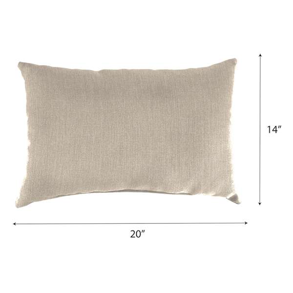 Tahiti Beige Lumbar Outdoor Throw Pillow, 14x20