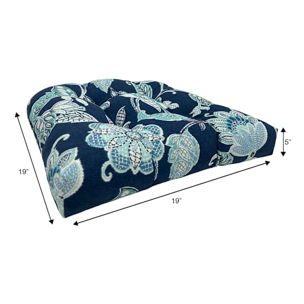 Providence Positano Navy Blue Outdoor Wicker Seat Cushion