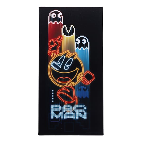 Pacman Neon Canvas Wall Art 24x12