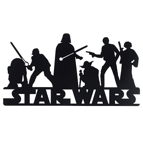 Star Wars Lineup Black Die Cut Metal Sign
