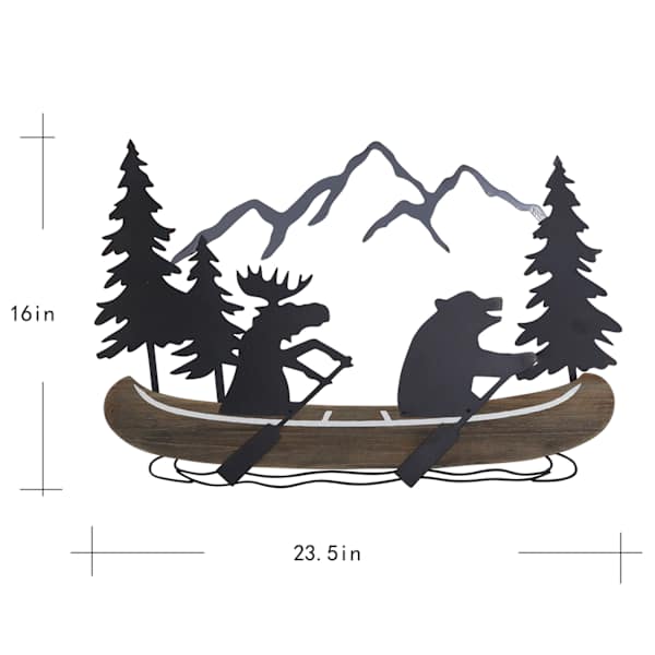 Lake & Lodge Lake Metal Wall Art, 23.5x16