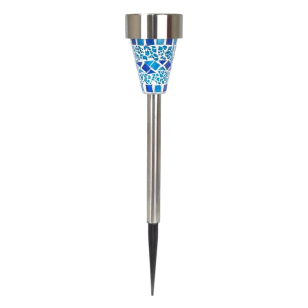 Solar Blue Mosaic Pathway Light