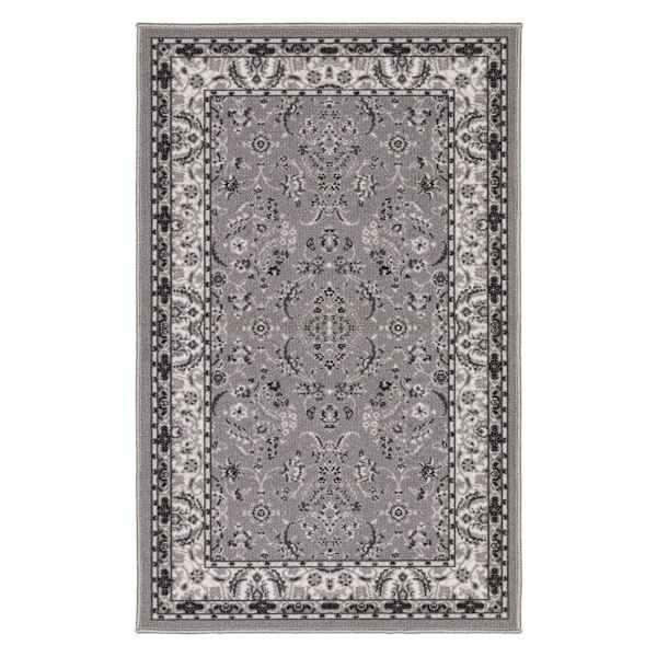 (D625) Barnes Grey Traditional Accent Rug, 3x4