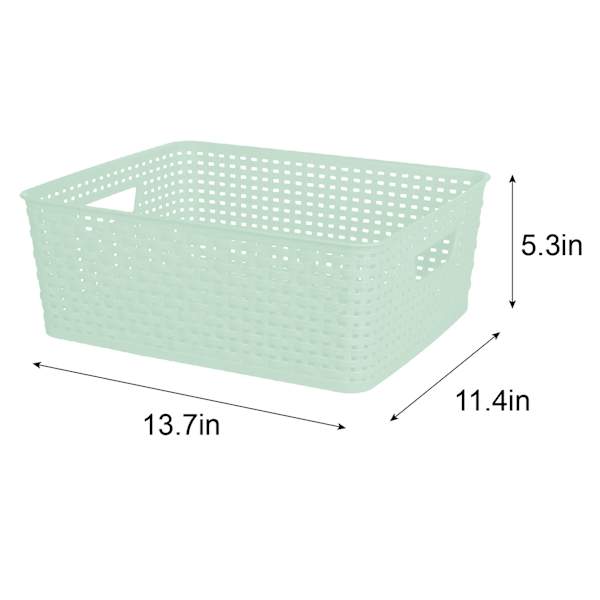 Mint Crossover Weave Storage Basket, Medium