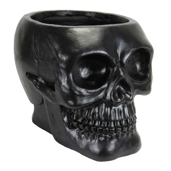Spellbound Black Skull Outdoor Planter, 19"