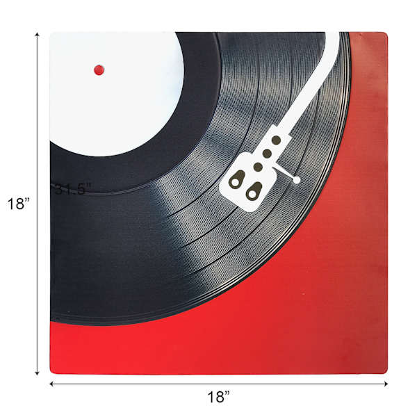 Vinyl Record Metal Wall Art, 18"