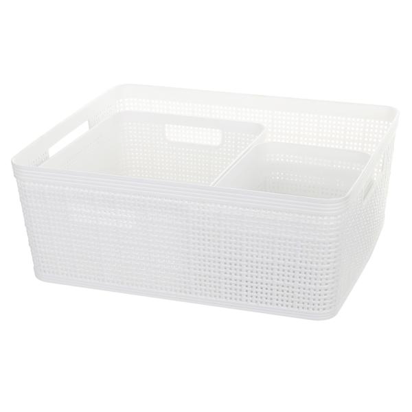 Set of 5 White Storage Baskets