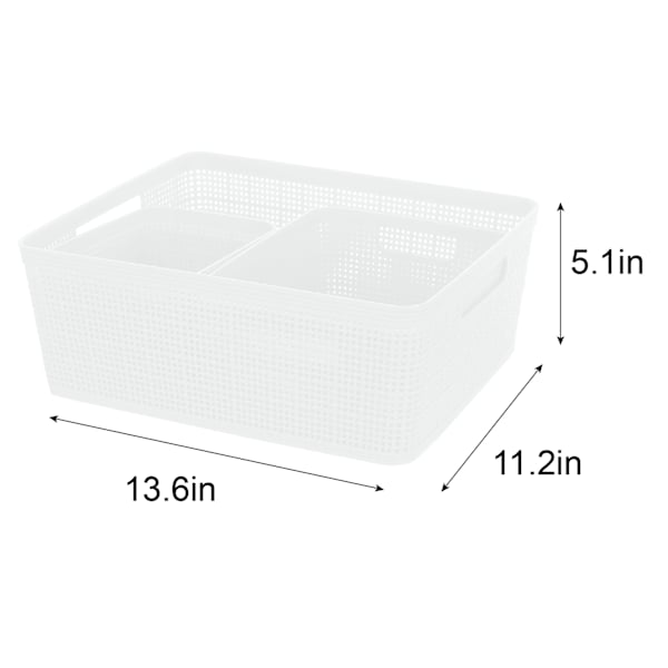 Set of 5 White Storage Baskets