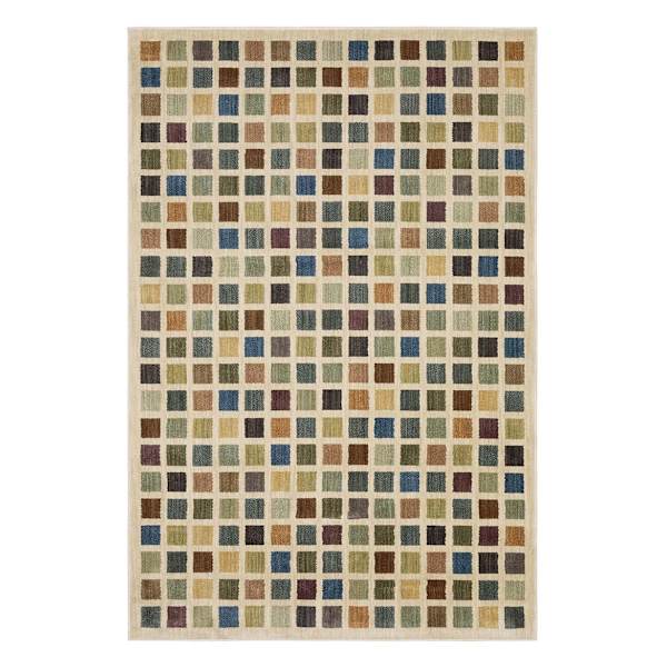 (B904) Multicolor Treasure Area Rug, 5.3x7
