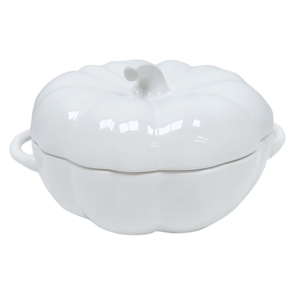 White Lidded Pumpkin Soup Tureen, 84oz