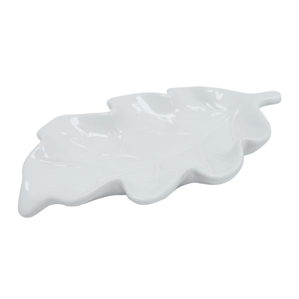 Homespun Fall White Leaf Spoon Rest