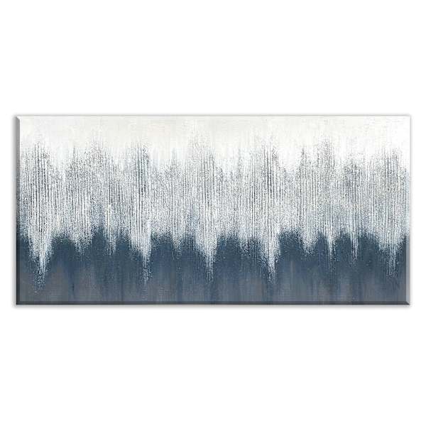 Blue Abstract Beats Textured Canvas Wall Art, 56x28