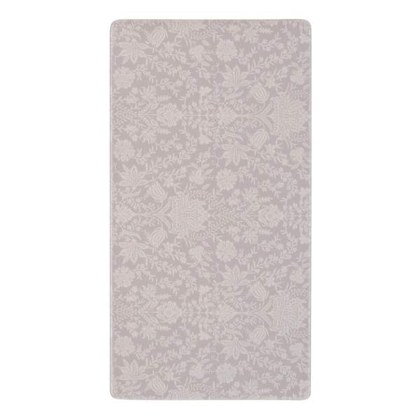 Neutral Floral Embossed Edge Anti-Fatigue Kitchen Mat, 20x39