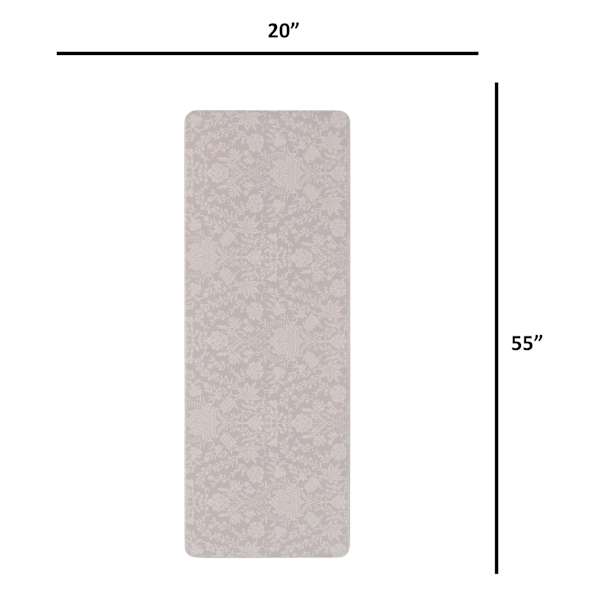 Anti-Fatigue Emboss Edge Floral Neutral Kitchen Mat 20X55