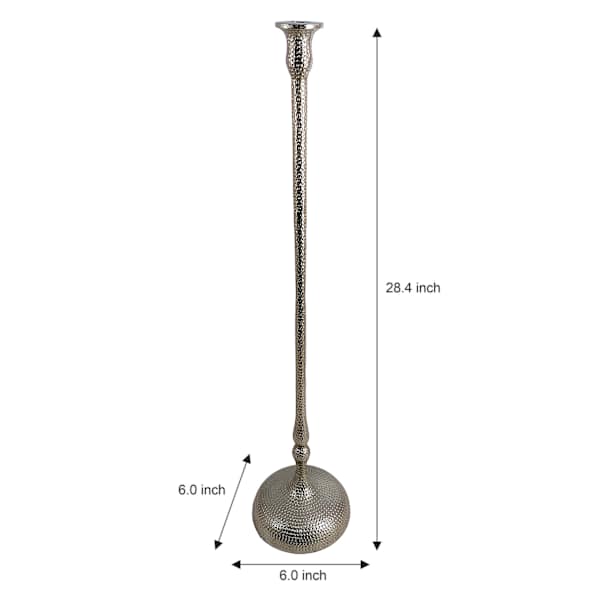Silver Cast Taper Candleholder, 28"