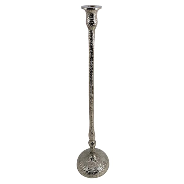 Silver Cast Taper Candle Holder, 21"