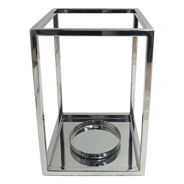 Chrome Hurricane Candle Holder, 10"