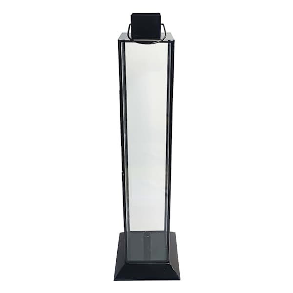 Black Metal Taper Candle Lantern with Glass, 30"