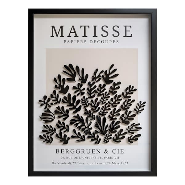 Framed Black Matisse Poster Wall Art, 19x25