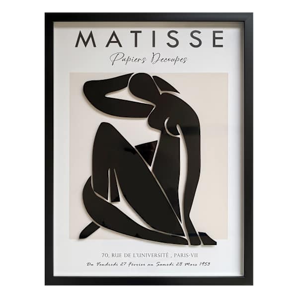 Framed Black Figure Matisse Poster Wall Art, 19x25