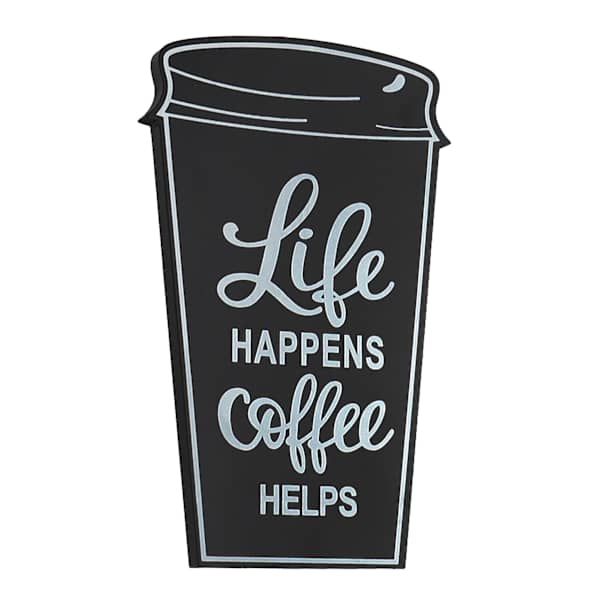 Black Coffee Up Wooden Wall Art, 8x12