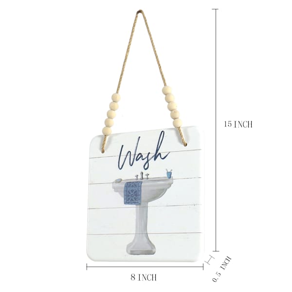 Bath Metal Wall Art, 8"