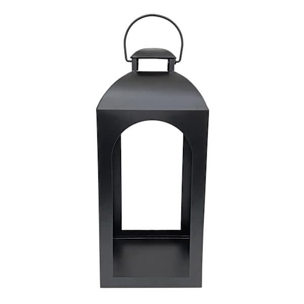 Black Metal Arch Lantern, 21"