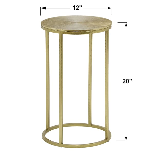 Juno Metal Accent Table, Gold Metallic