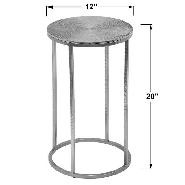 Juno Metal Accent Table, Silver