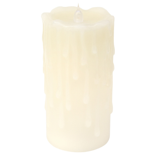 Midnight Shadows Ivory Drip LED Pillar Candle, 3x6