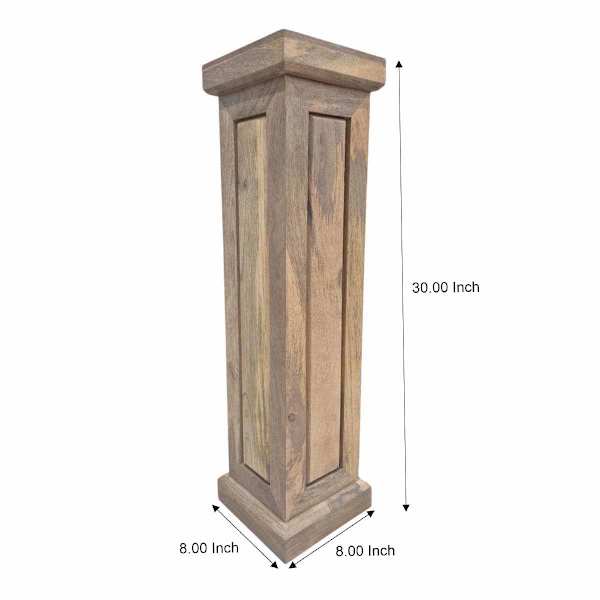 Small Beaded Wood Pedestal, 8x30