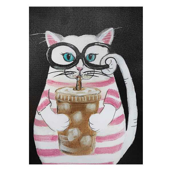 Cat Latte Canvas Wall Art, 12x16