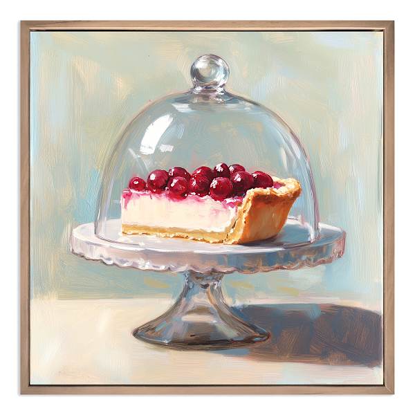 Framed Cherry Pie Stand Canvas Wall Art, 14"