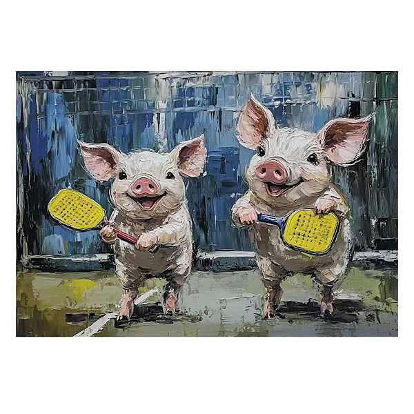 Pickleball Players Corgis Canvas Wall Art, 16x12
