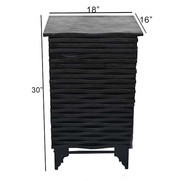 Found & Fable Wave Accent Cabinet, Rustic Black
