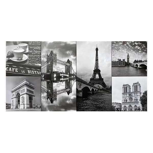 6-Piece European Landmark Canvas Wall Art, 24x48