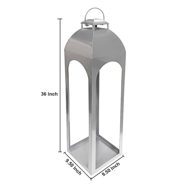 Silver Metal Lantern, 36"