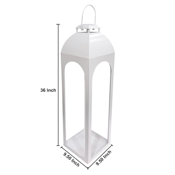 White Metal Lantern, 36"