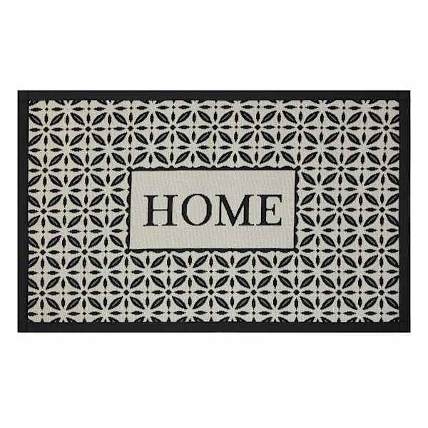 Home Black & White Tile Puffback Kitchen Mat, 12x34