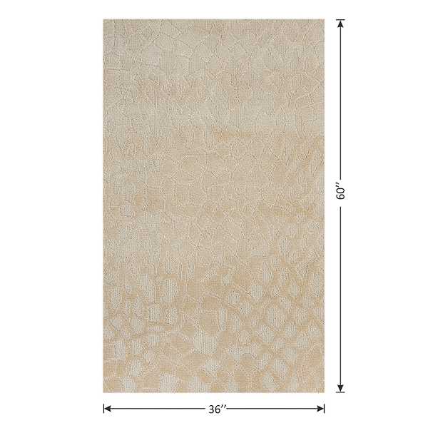 (B906) Neutral Abstract Animal Area Rug, 3x5