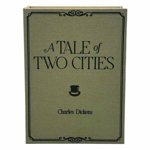 Beige Linen Tale of Two Cities Book Box, 11"